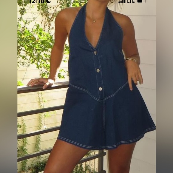These Threw Denim Romper BNWT! - Picture 2 of 4